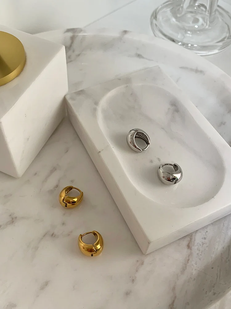 18K Gold plated Hoop Earring,Basic Statement Earrings,Thick Huggies,Gift Earrings E021 - Image 2