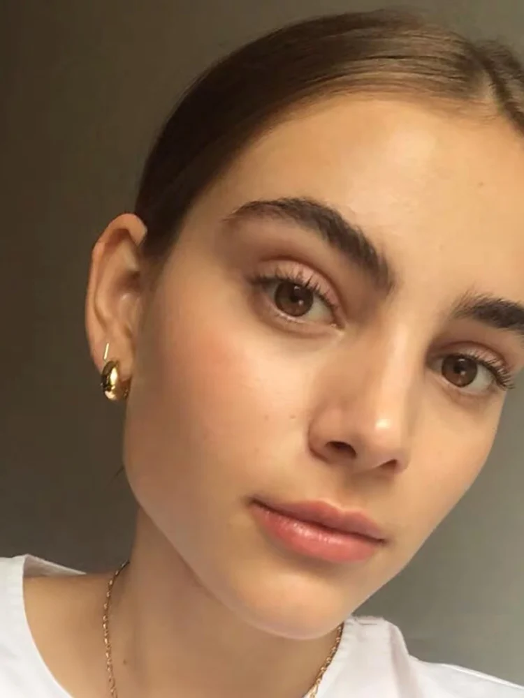 18K Gold plated Hoop Earring,Basic Statement Earrings,Thick Huggies,Gift Earrings E021 - Image 8