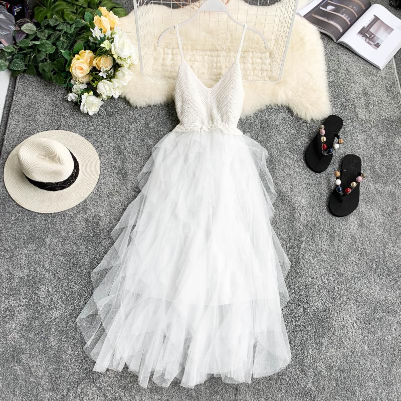 A line spaghetti straps blush pink summer dress women's dress P094 - Image 4