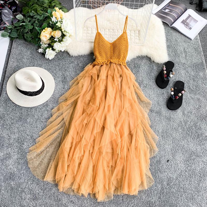 A line spaghetti straps blush pink summer dress women's dress P094 - Image 6