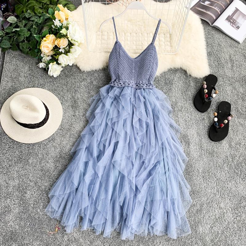 A line spaghetti straps blush pink summer dress women's dress P094 - Image 7