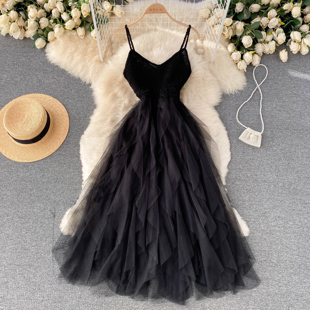 A line spaghetti straps dress women's dress P092 - Image 5