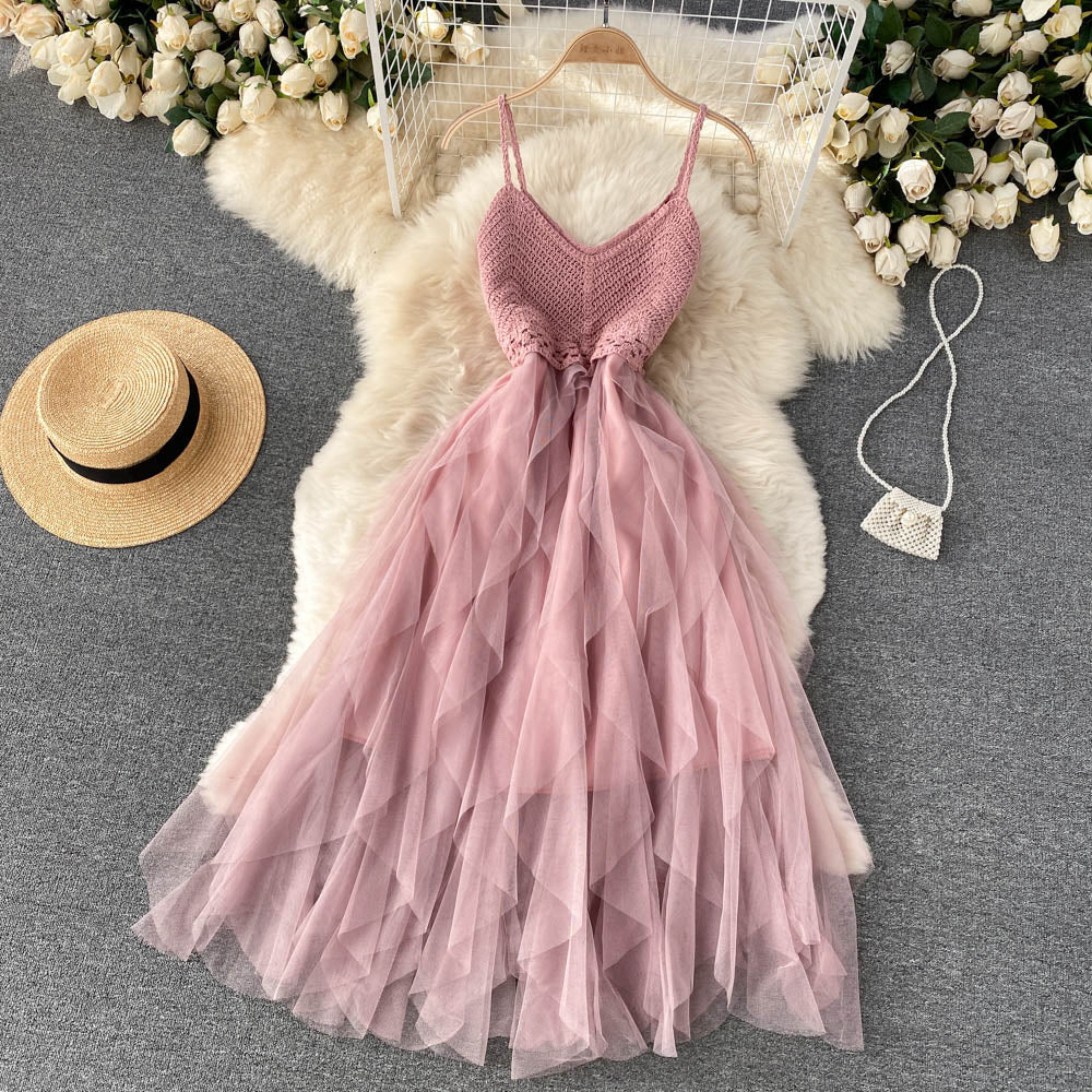A line spaghetti straps dress women's dress P092 - Image 7