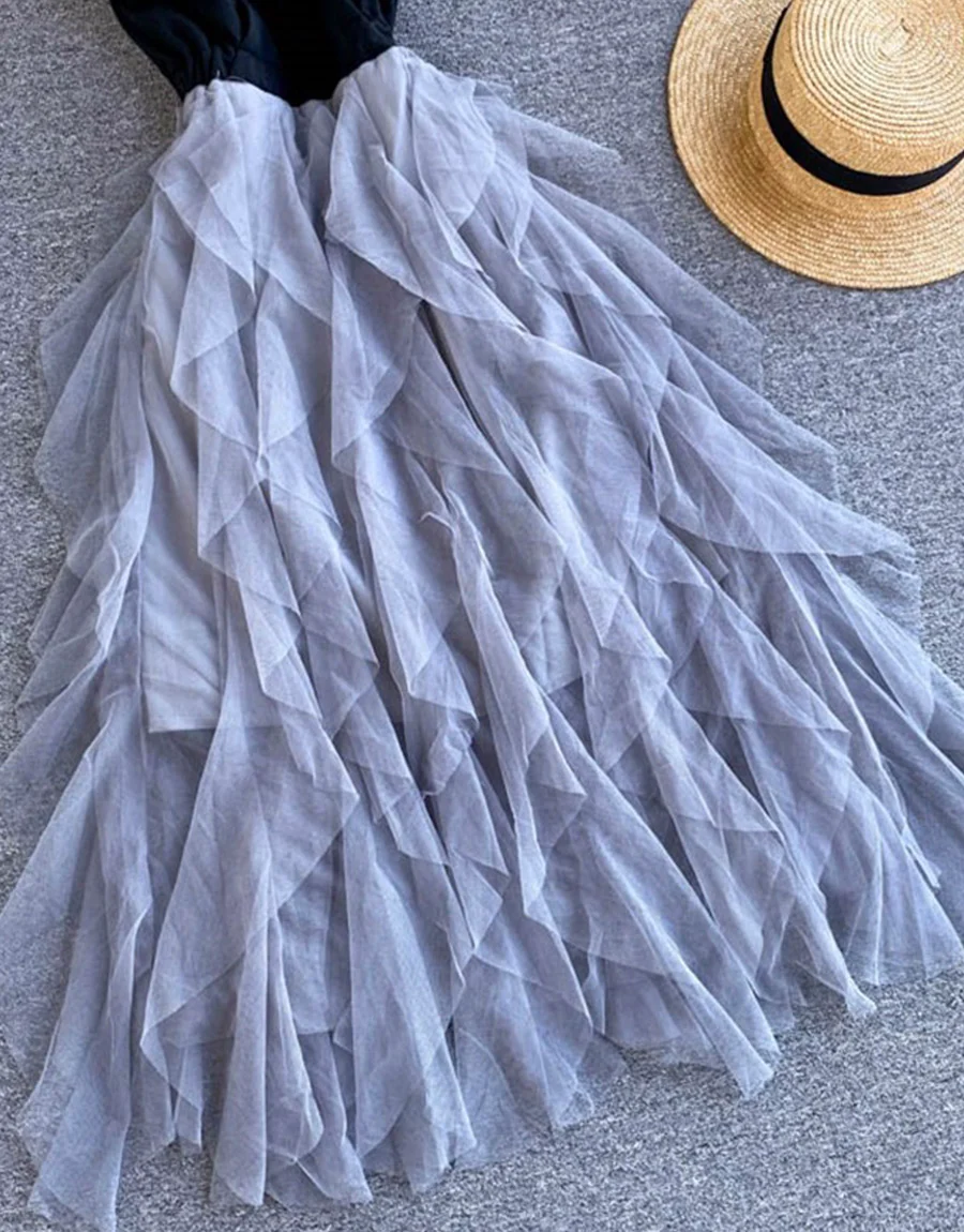 A Line V Neck Tulle Dress Fashion Dress P265 - Image 5