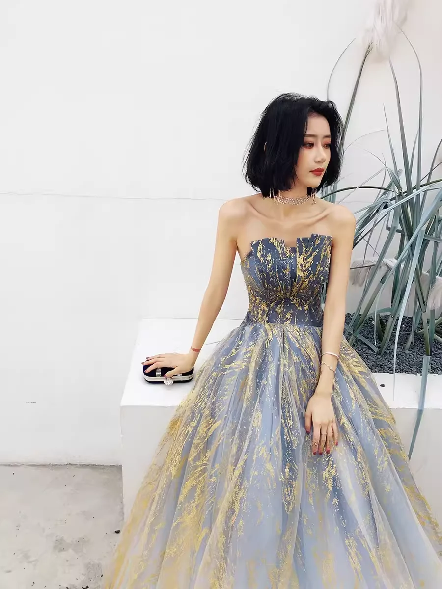 Ball Gown Strapless Sequin Prom Dresses Long Evening Dress P2024 - Image 5