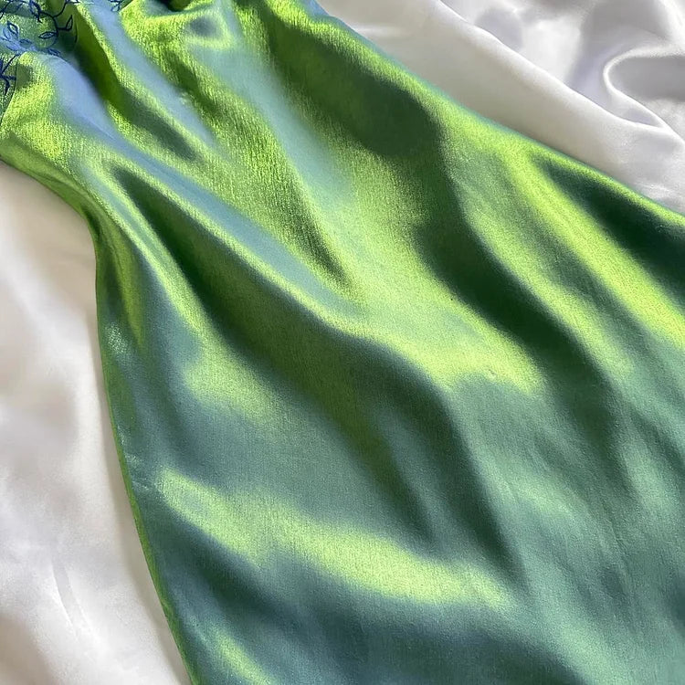 Beautiful A Line Spaghetti Straps Green Long Prom Dresses Evening Gowns P2312 - Image 2