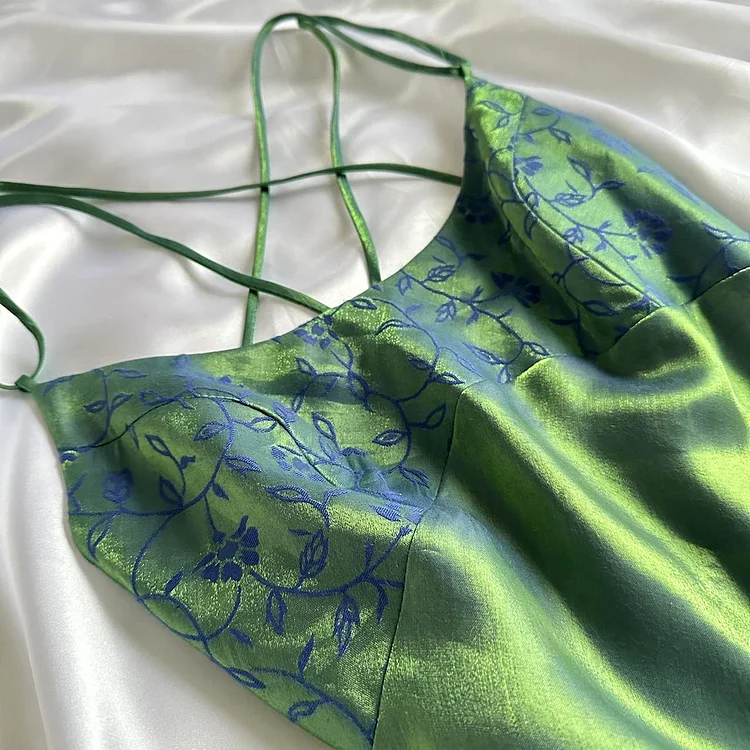Beautiful A Line Spaghetti Straps Green Long Prom Dresses Evening Gowns P2312 - Image 6