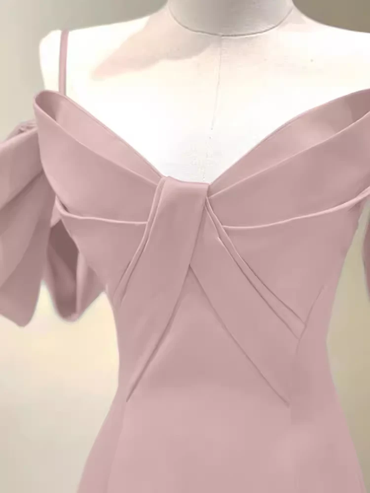Beautiful A-Line Straps Pink Long Prom Dress P1322 - Image 5