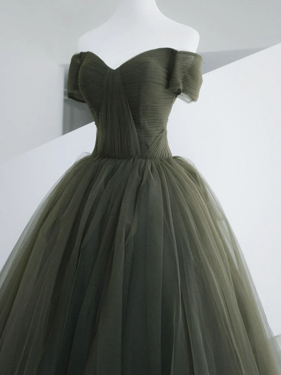 Beautiful Ball Gown Sweet 16 Dress Green Tulle Long Party Dress P623 - Image 4