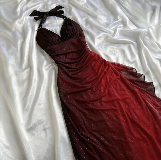 Beautiful Halter Birthday Party Dresses Red Prom Dresses P692 - Image 2