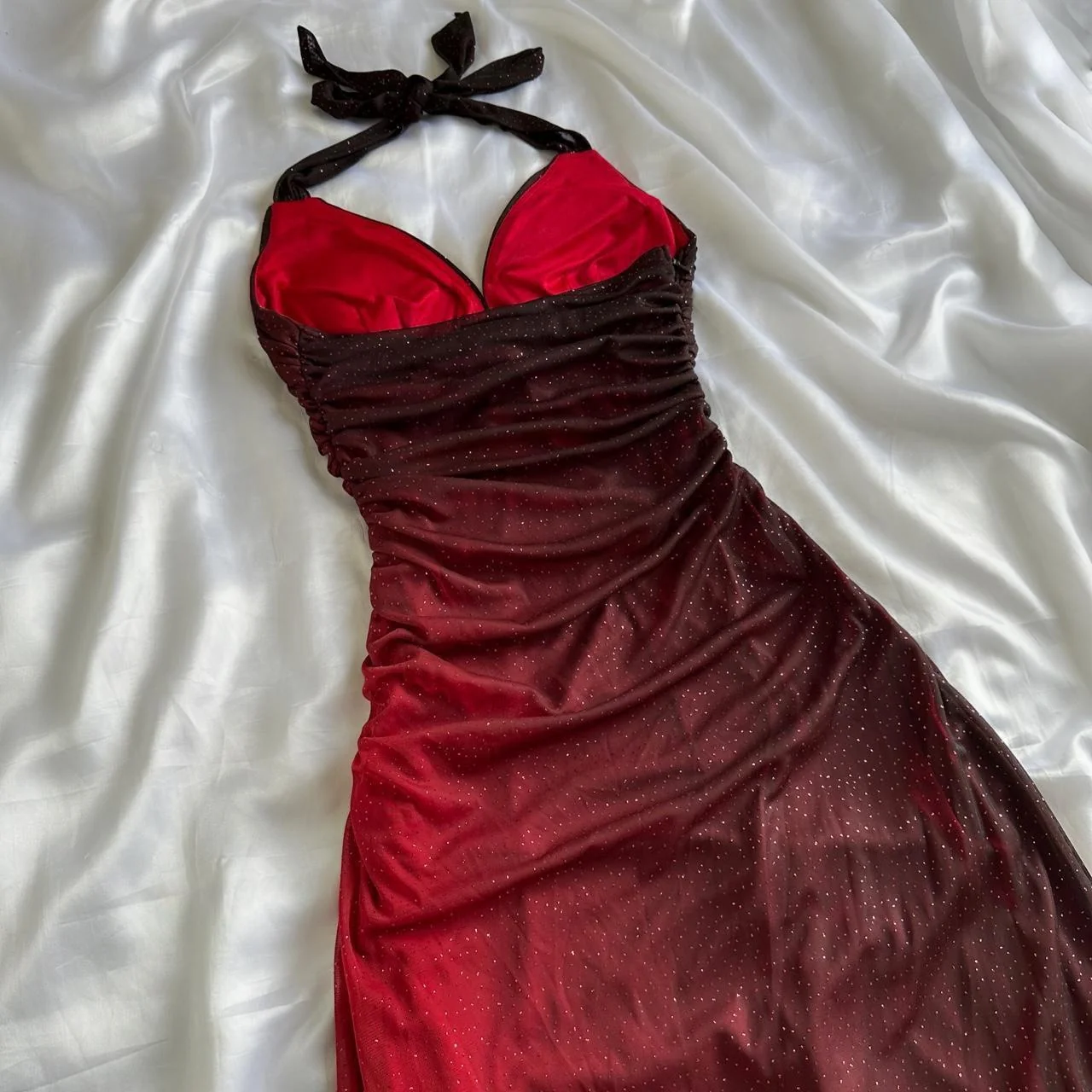 Beautiful Halter Birthday Party Dresses Red Prom Dresses P692 - Image 3
