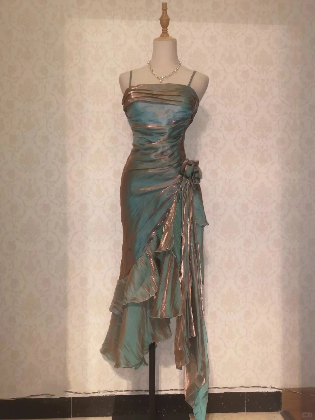 Beautiful Mermaid Spaghetti Strap Ice Blue Irregular Skirt Homecoming Dress P3365 - Image 10