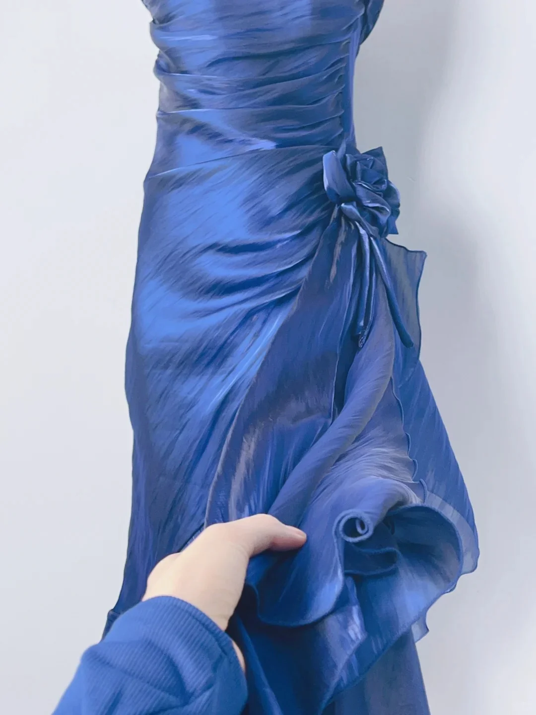 Beautiful Mermaid Spaghetti Strap Ice Blue Irregular Skirt Homecoming Dress P3365 - Image 3