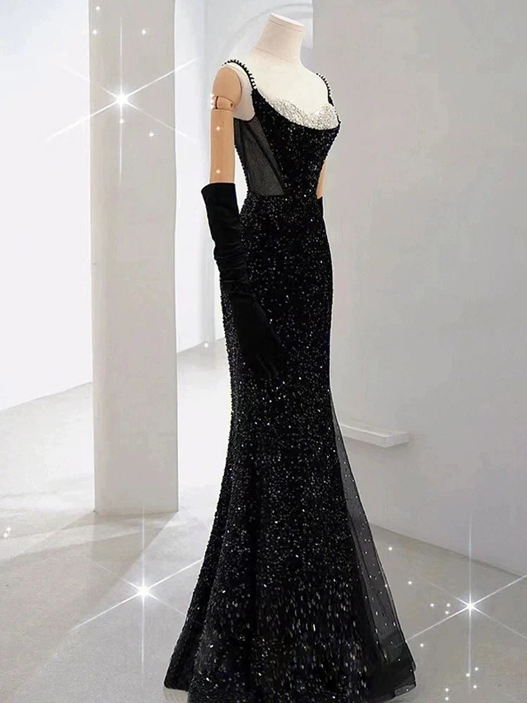 Beautiful Mermaid Straps Slit Burgundy Long Prom Dress P1366 - Image 8