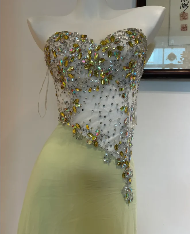 Beautiful Mermaid Sweetheart Neckline Rhinestone Chiffon Long Prom Dress Evening Dress P4275 - Image 3