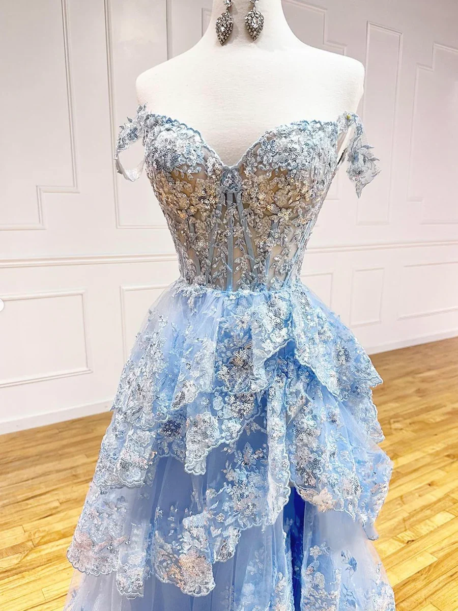 Beautiful Off Shoulder Evening Dress Prom Dress P630 - Image 2