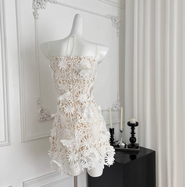 Beautiful Round Neck Mesh Splicing Sleeveless Lace Waist Birthday Skirt Homecoming Dress P3827 - Image 2