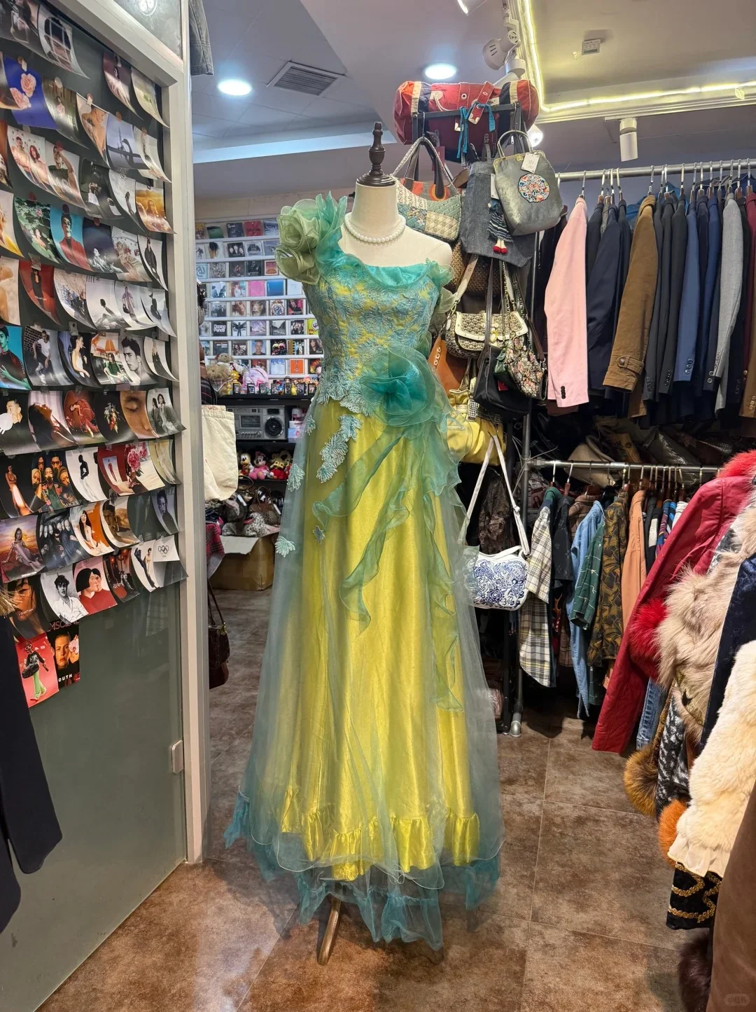 Beautiful Yellow-Green A-Line One-Shoulder Tulle Long Prom Dress Evening Dress P4155 - Image 2