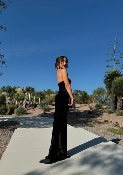Black Prom Dresses Sexy Slit Prom Dress Birthday Outfits P379 - Image 7