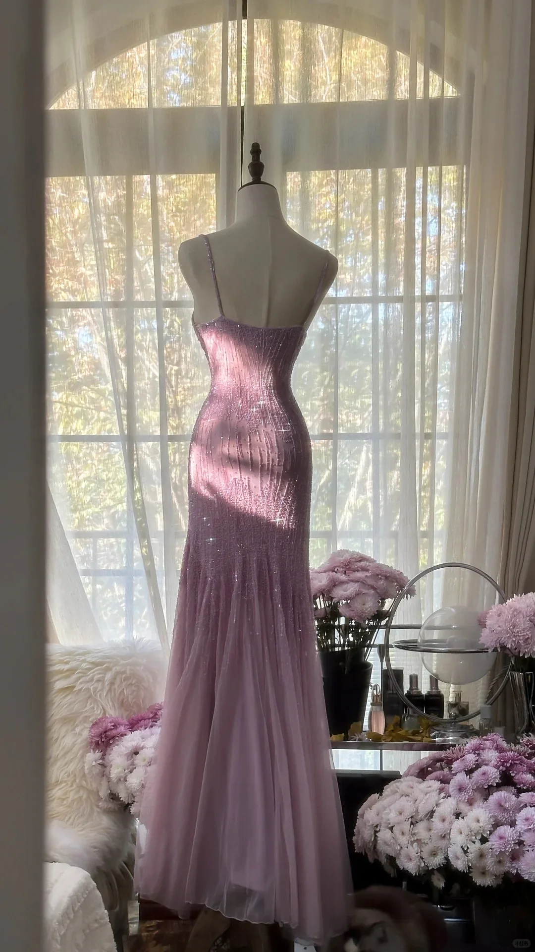 Charming Purple Chiffon Beaded Mermaid Long Prom Dress P3343 - Image 5