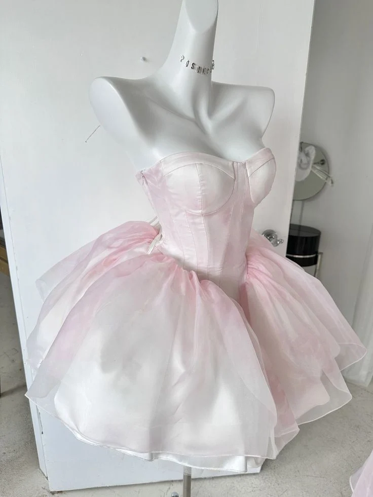 Chic Ball Gown Light Pink Homecoming Dresses 18th Birthday Outfits P1821 - Image 2