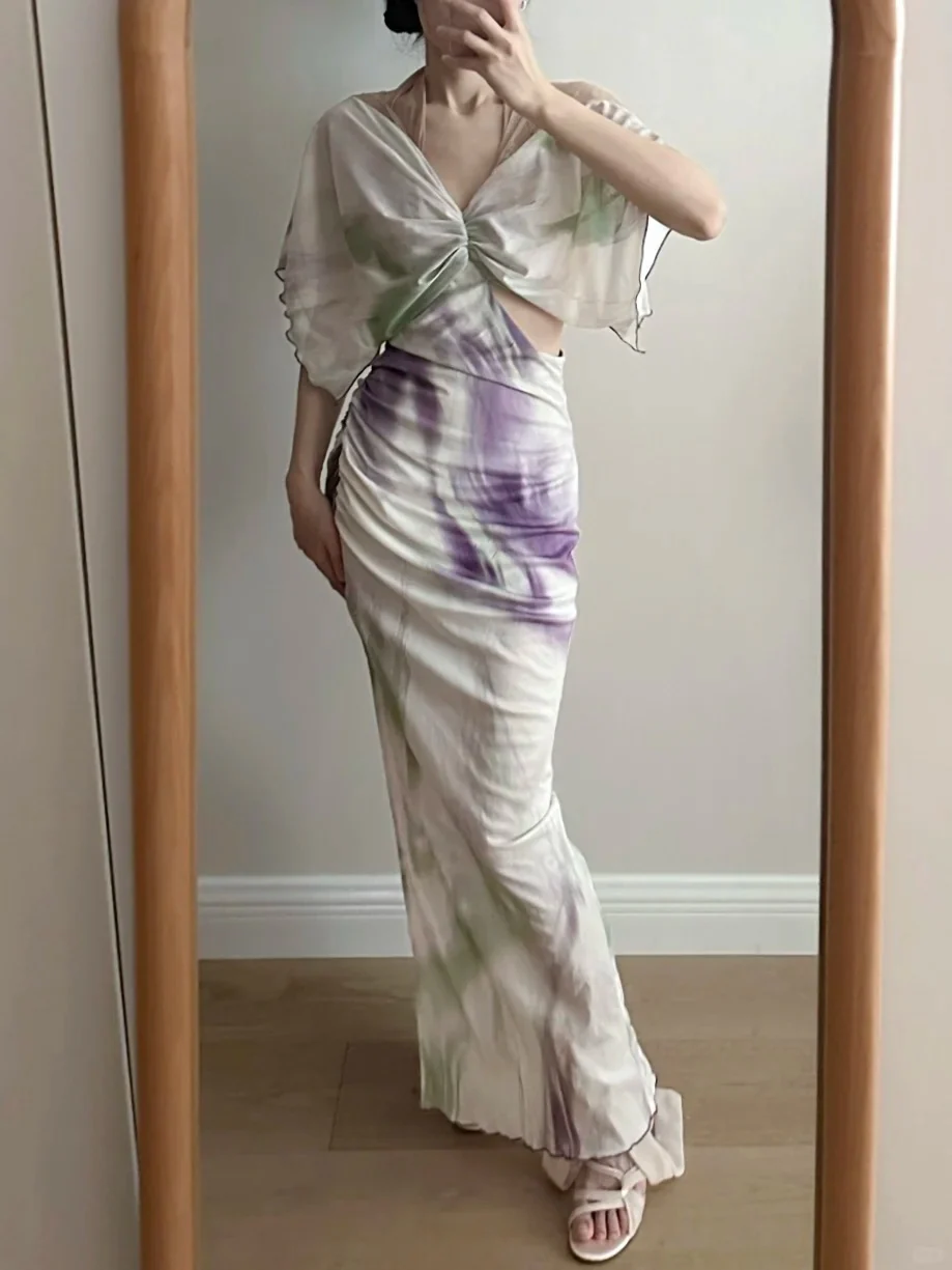 Chic Mermaid Chiffon Long Prom Dress Evening Dress P4263 - Image 3
