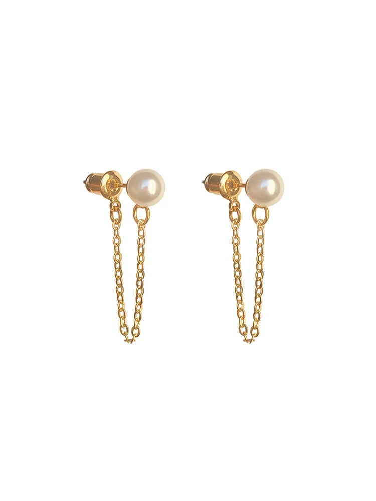 Classic Pearl Post-Hanging Stud Earrings Female Simple Temperament High Sense Niche Earrings Female Earrings e003 - Image 5