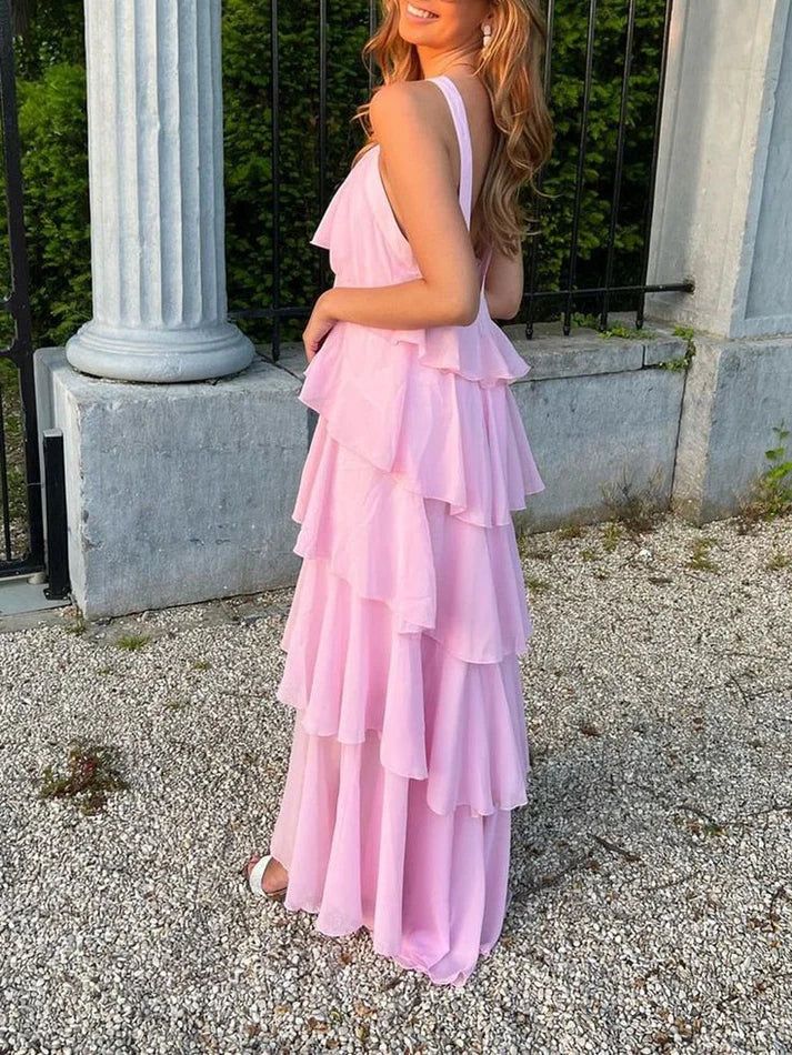 Classic Pink Prom Dresses Long Prom Gown 22th Birthday Outfit P1381 - Image 5