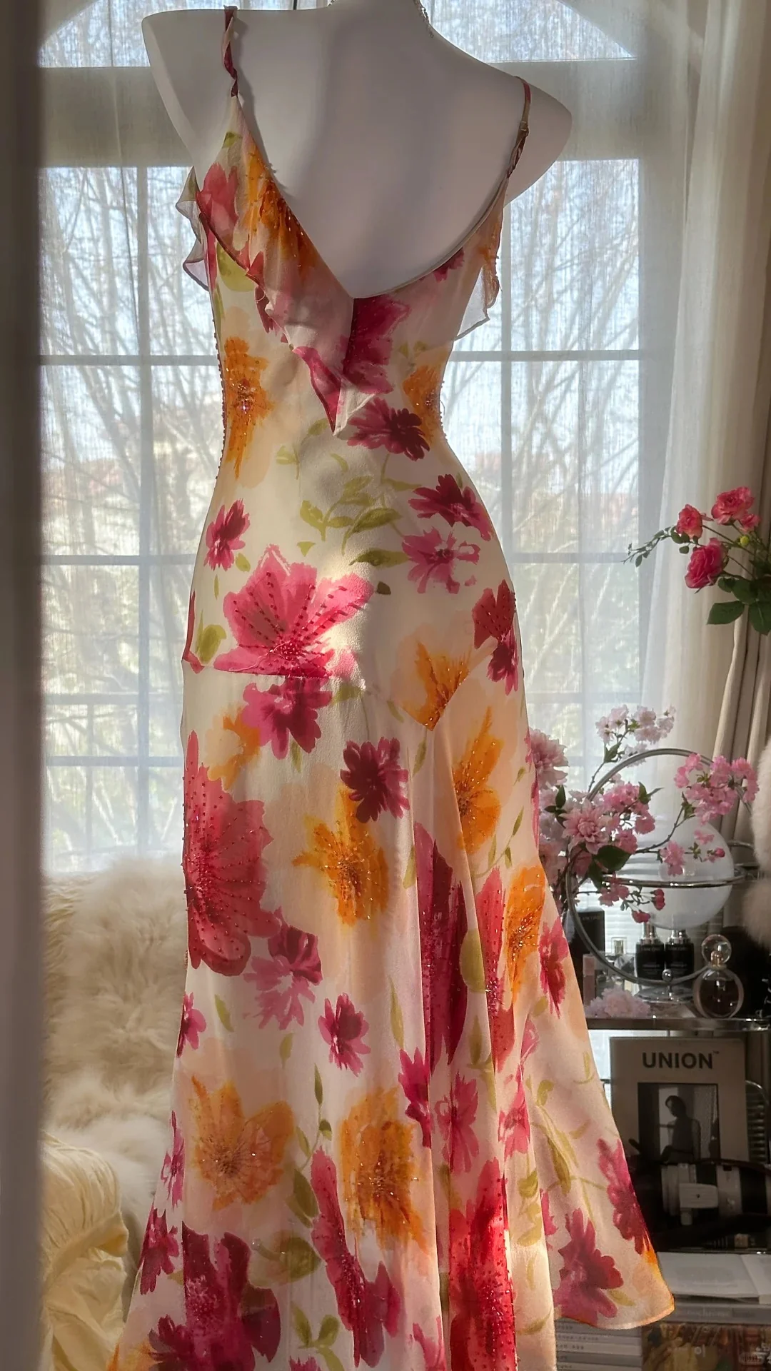 Colorful Printed V-Neck Chiffon Mermaid Prom Dress P3288 - Image 5