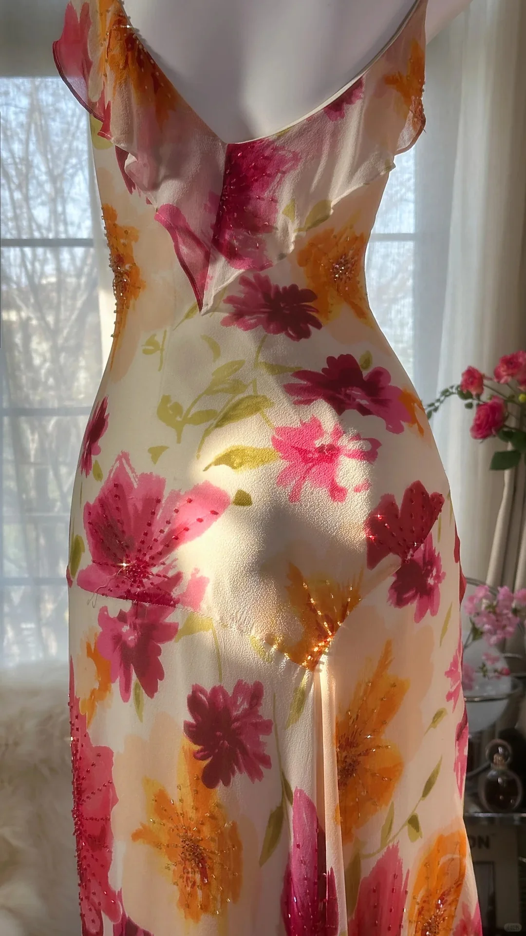 Colorful Printed V-Neck Chiffon Mermaid Prom Dress P3288 - Image 7