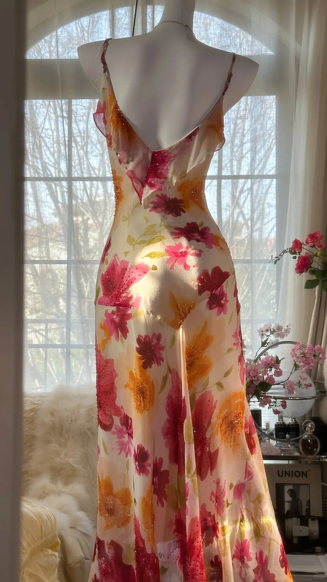 Colorful Printed V-Neck Chiffon Mermaid Prom Dress P3288 - Image 8
