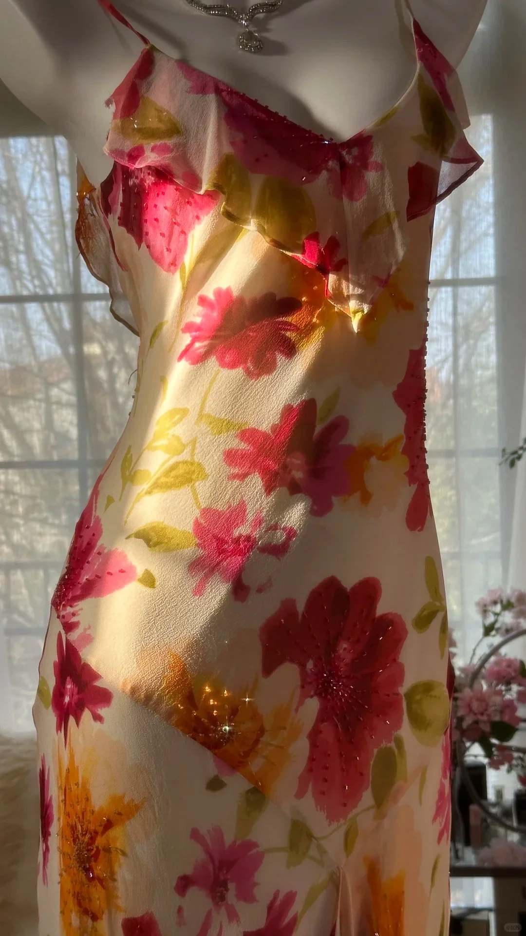 Colorful Printed V-Neck Chiffon Mermaid Prom Dress P3288 - Image 9