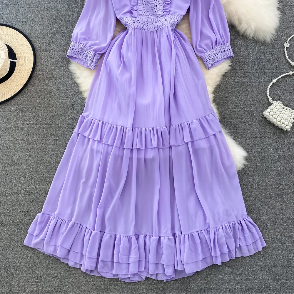 Cute A-line Chiffon Dresses, V-neck 1/2 Sleeve Fashion Dresses P287 - Image 5