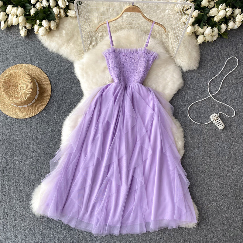 Cute A line Sleeveless Tulle Dress Beach Summer Holiday Dress P254 - Image 2