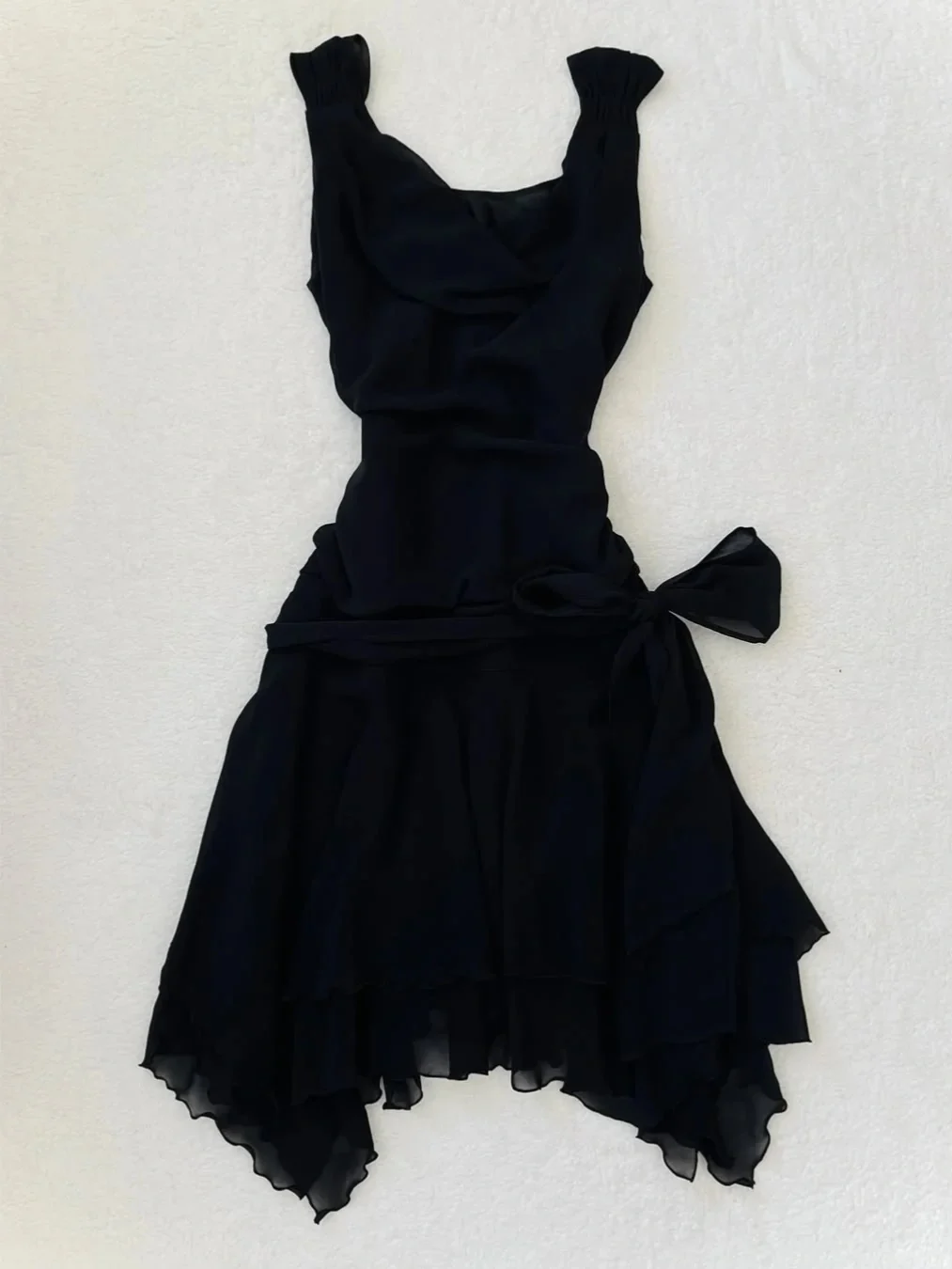 Cute Black Chiffon Strap Mini Homecoming Dress P3405