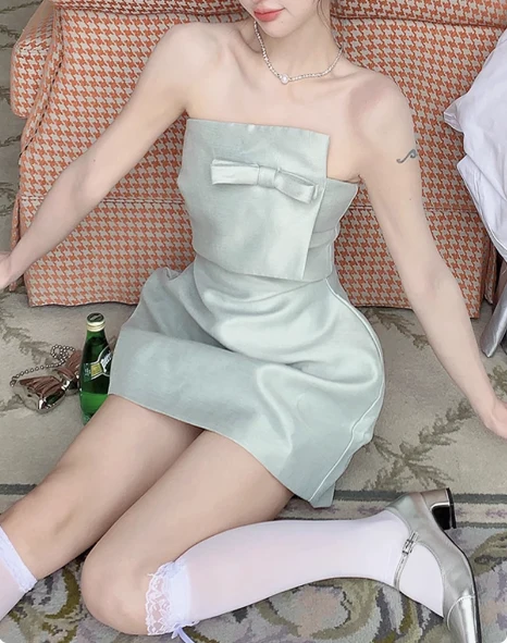 Cute Green Bandeau Waist Mini 17th Birthday Homecoming Dress P3620 - Image 3