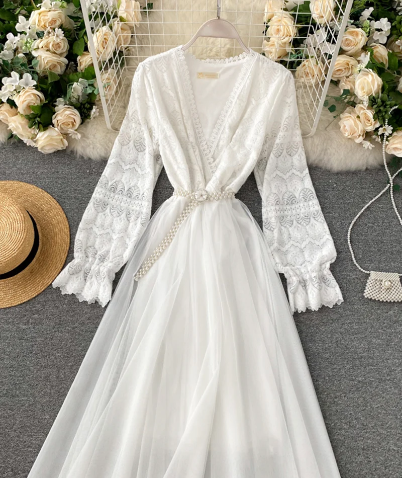 Cute Lace Long Dress Fashion Dress P315 - Image 5