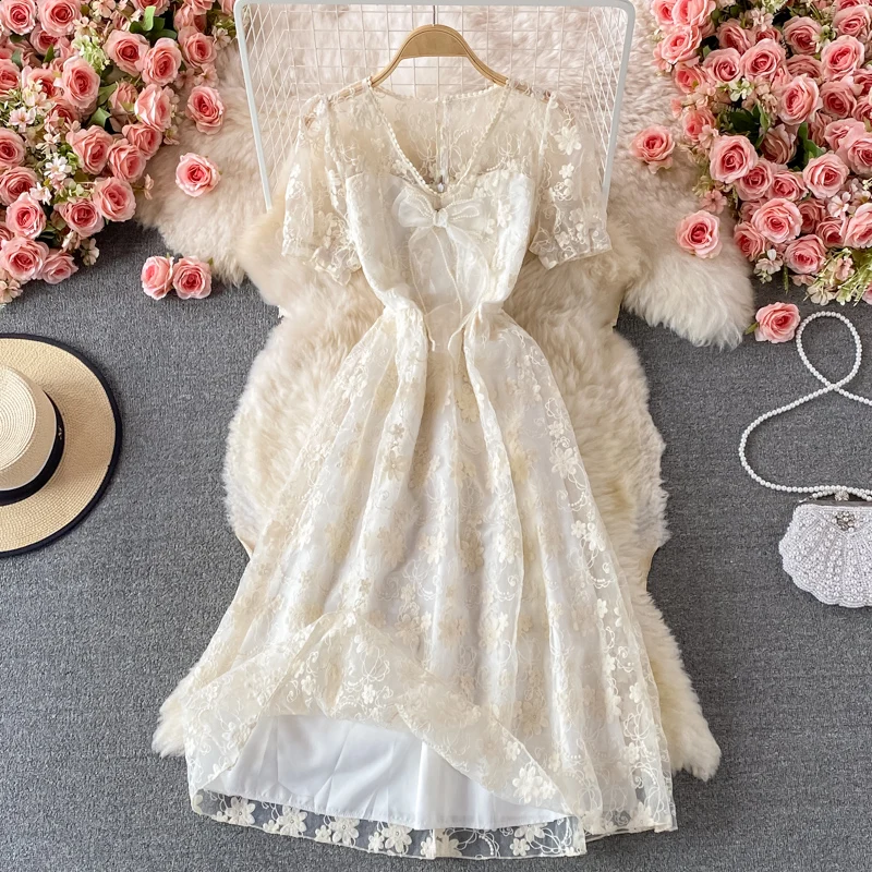 Cute Lace Short A Line Dress Fashion Dress P260 - Image 4