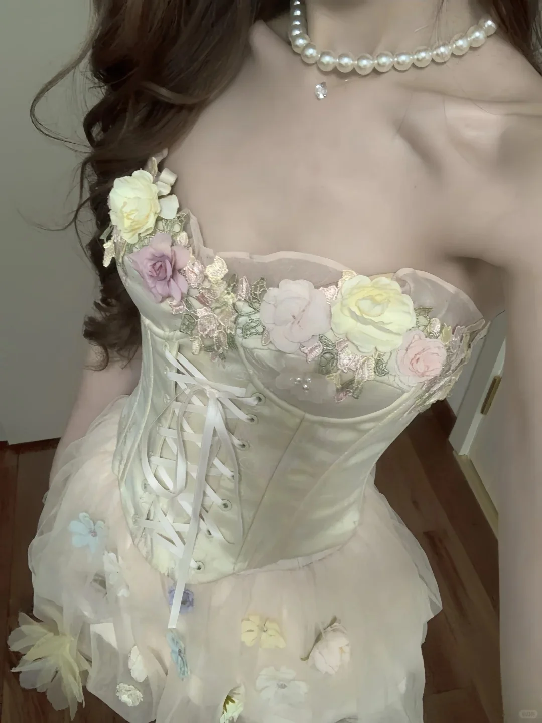Cute Pink 3D Flower Corset With Bud Skirt 17th Birthday Homecoming Dress P3568 - Image 4