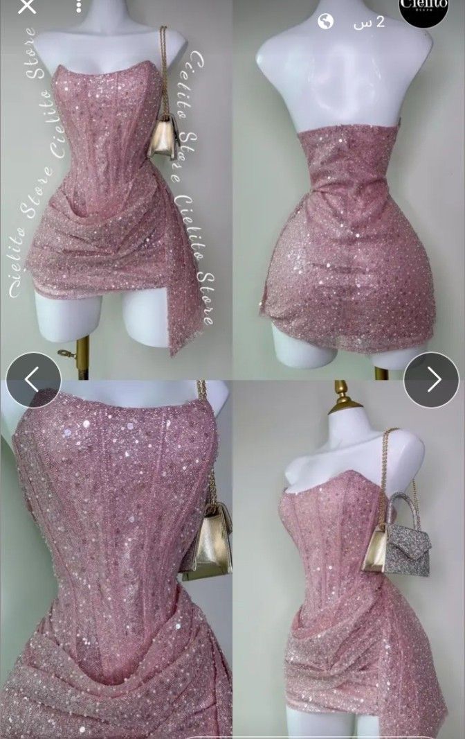 Cute Pink Sleeveless Sequined Slim Fit Hip 17th Birthday Homecoming Dress P3778 - Image 7