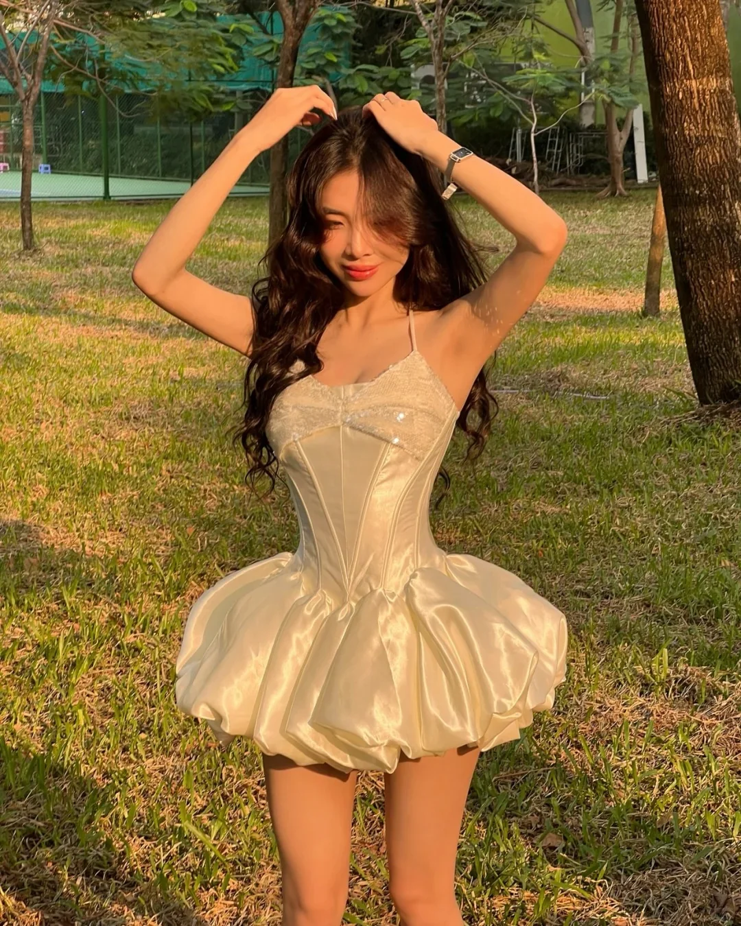 Cute Princess Sling Slim Fishbone Puffy Skirt 17th Birthday Homecoming Dress P3588 - Image 2