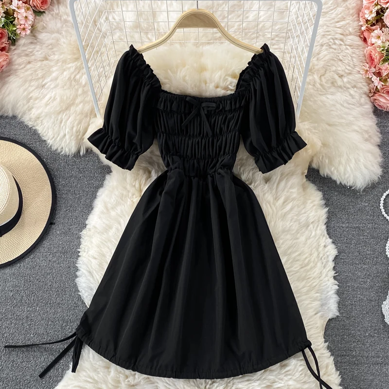 Cute Puff Sleeve A Line Dress P310 - Image 2