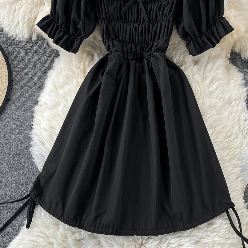 Cute Puff Sleeve A Line Dress P310 - Image 4