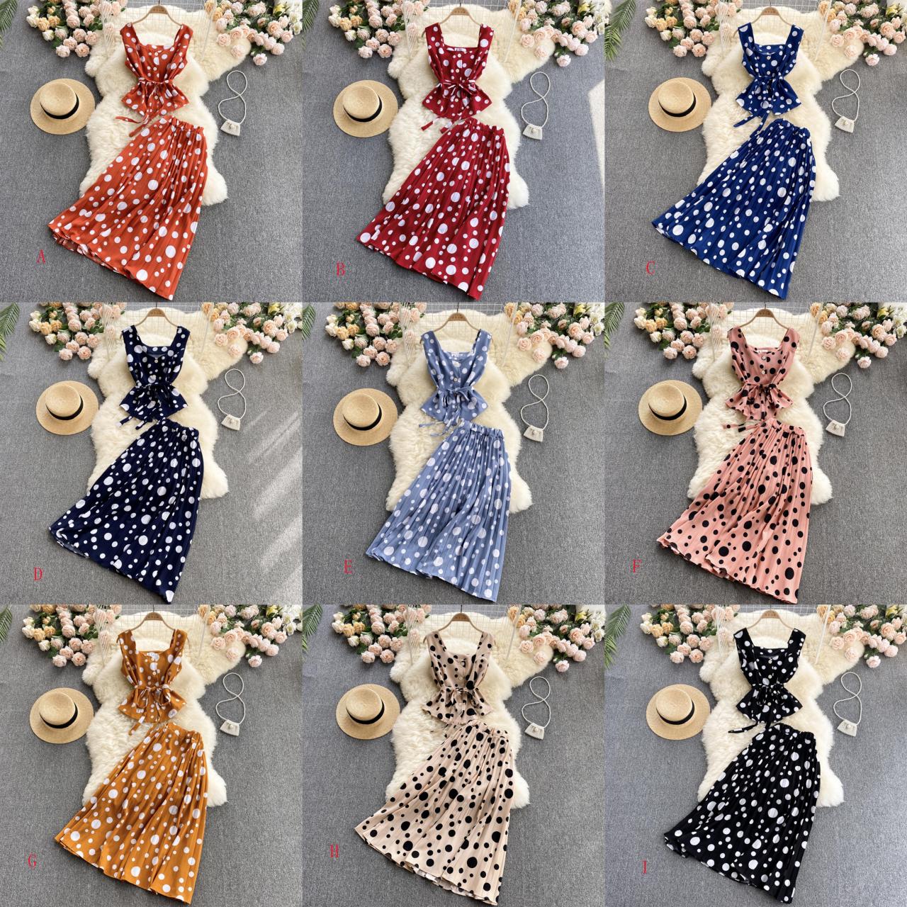 Cute Regular Polka Dot Dress Two Pieces Dress P313 - Image 9