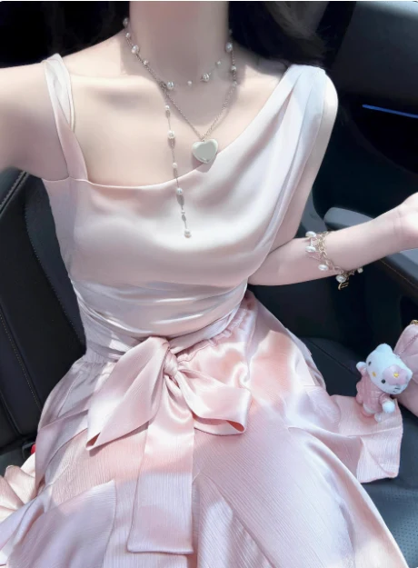 Cute Satin Off-shoulder Bow Birthday Dress Homecoming Dress P3973 - Image 3