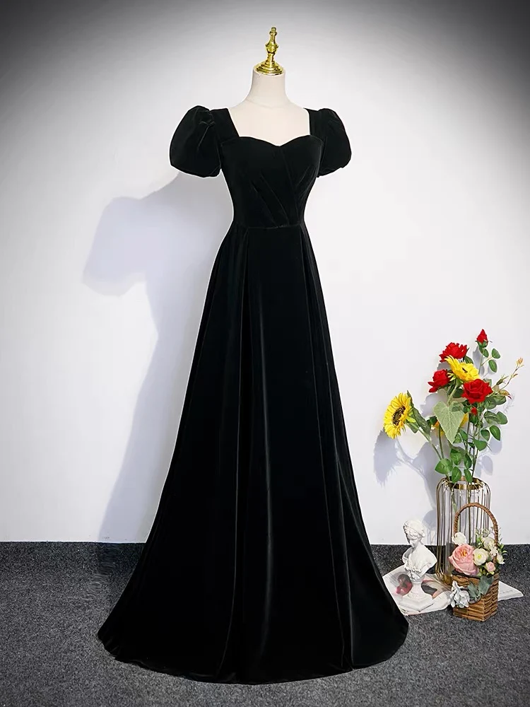 Cute Short Sleeves Burgundy Long Prom Dresses P2234 - Image 10