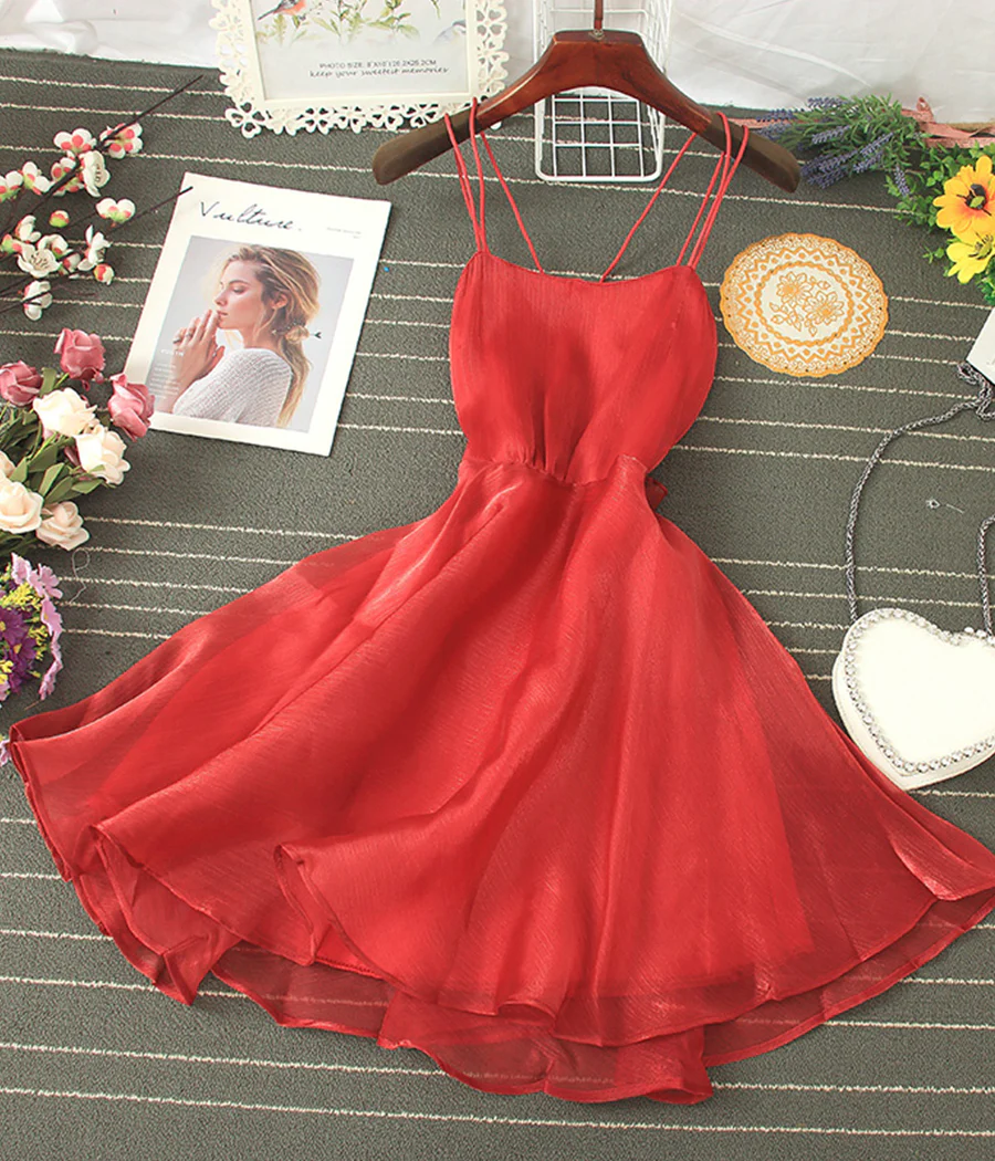 Cute Tulle Backless Short Dress Mini Dress P343 - Image 4