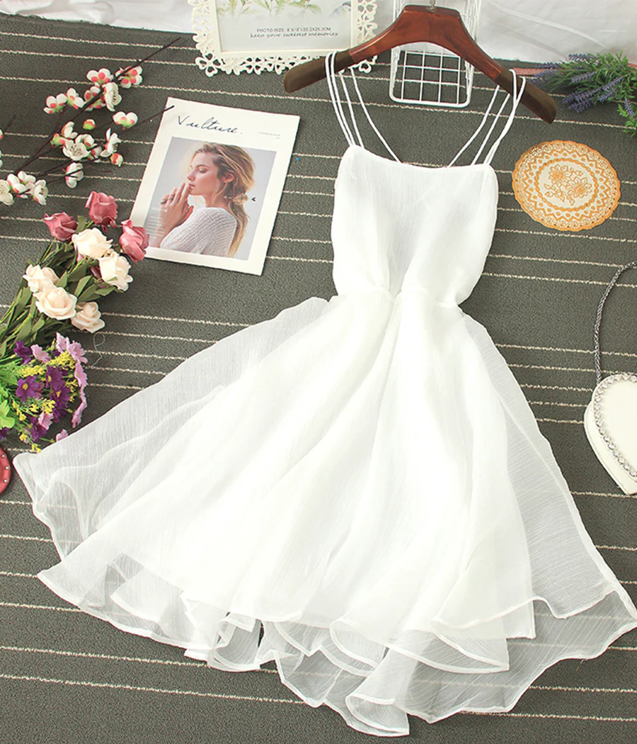 Cute Tulle Backless Short Dress Mini Dress P343 - Image 6