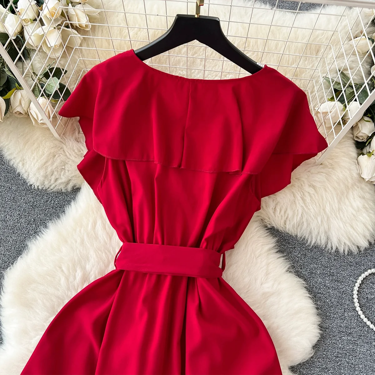 Cute V-neck Dress, A-line Fashion Dress P262 - Image 6