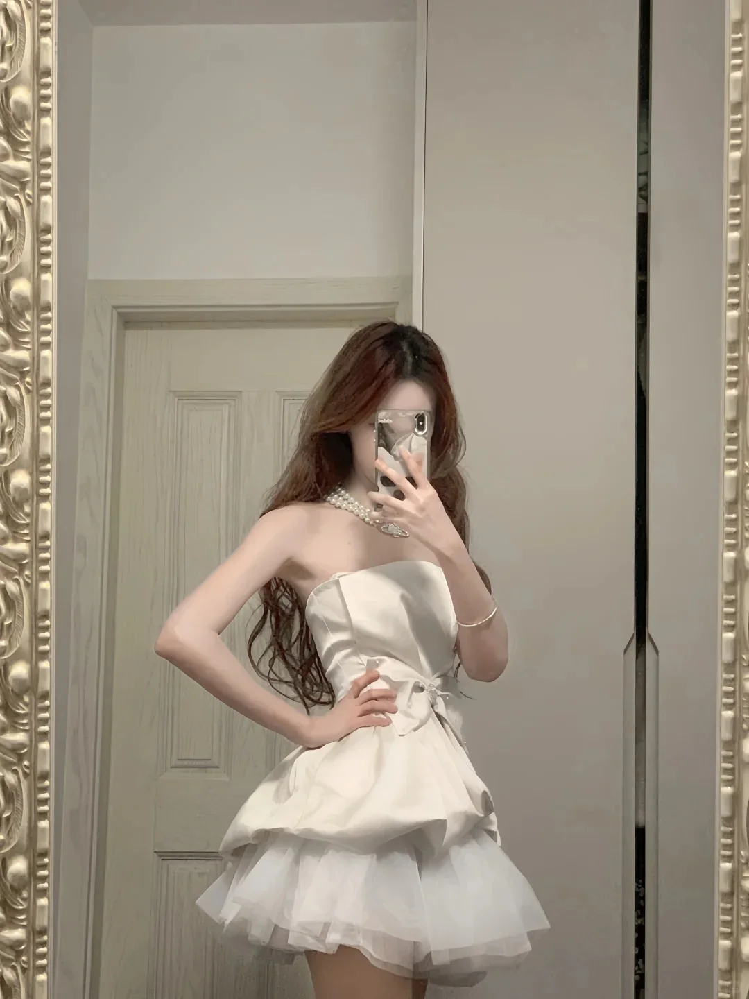 Cute White Strapless Bow Satin Tulle Mini 17th Birthday Homecoming Dress P3566 - Image 3